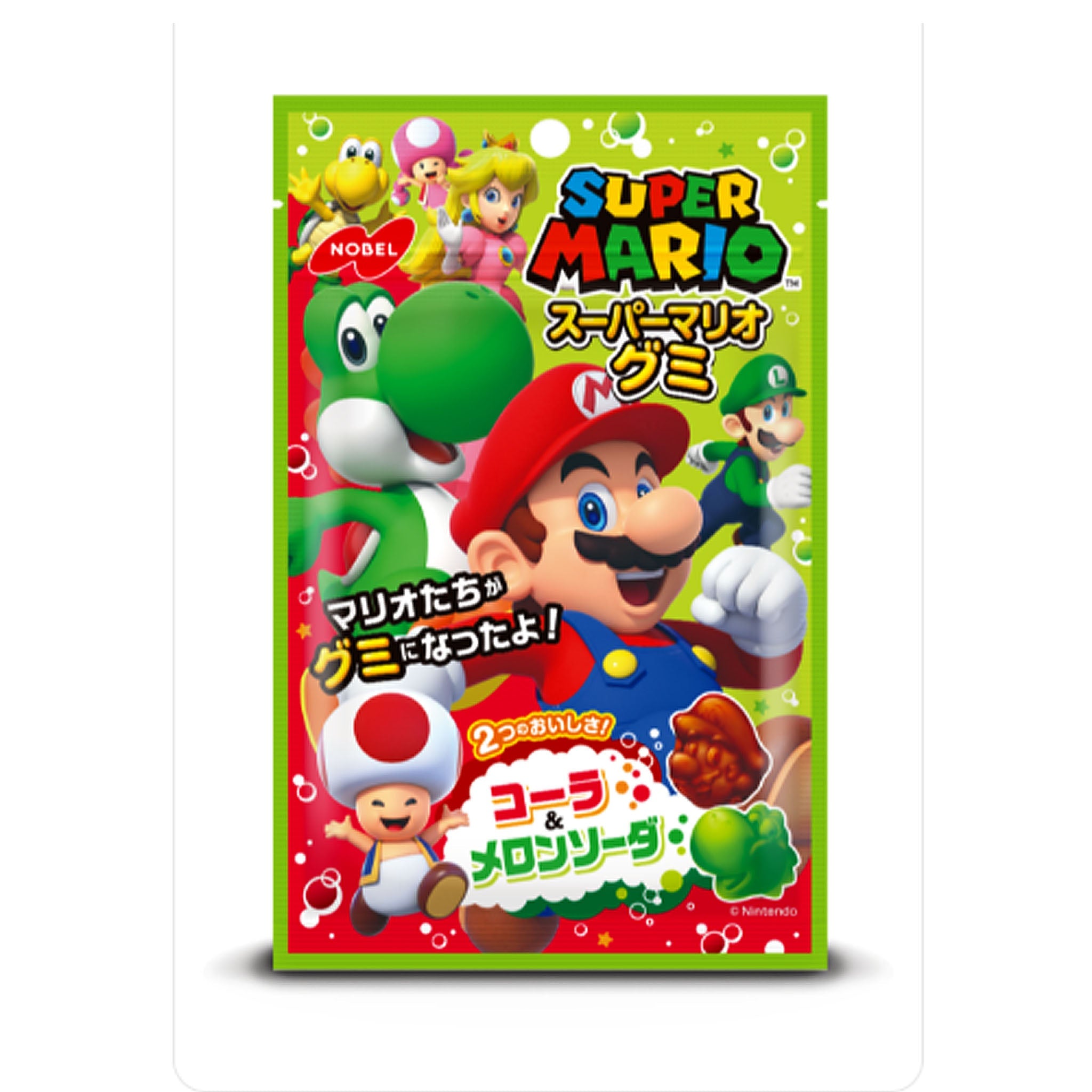 Nobel Super Mario Gummy Cola & Melon Soda